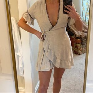Linen wrap dress